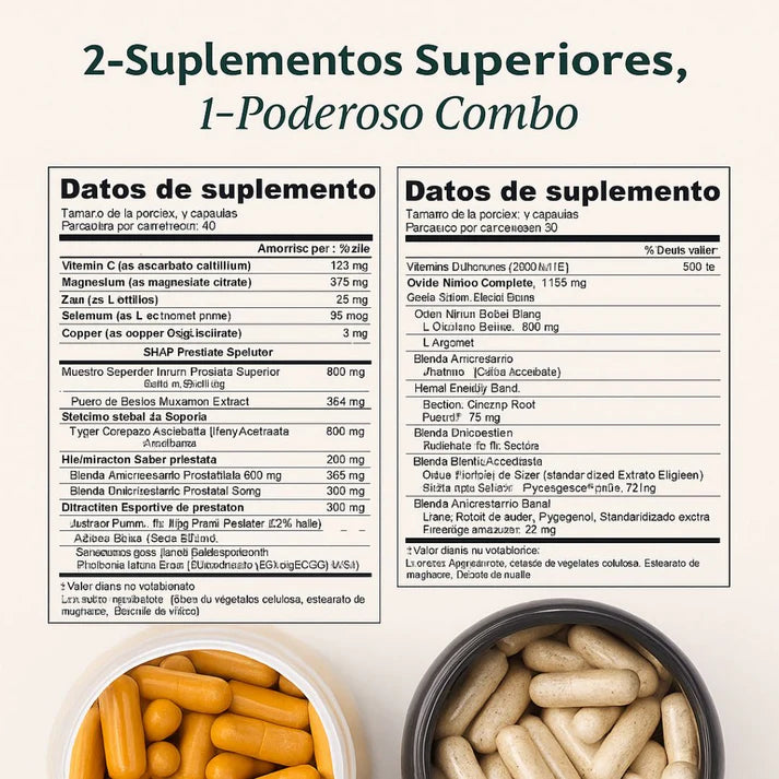 COMBO OXIDO NITRICO + PROSTATA PLUS/ DOBLE PODER PARA HOMBRES