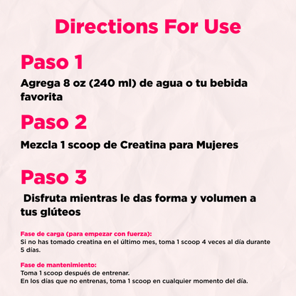 Creatina para Mujeres – Fórmula Especial para Aumentar Glúteos