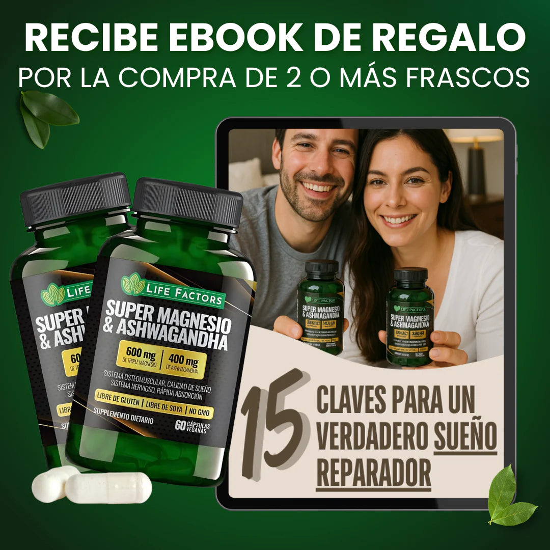 🏆 37 beneficios en 1 sola cápsula: Super Magnesio + Ashwagandha