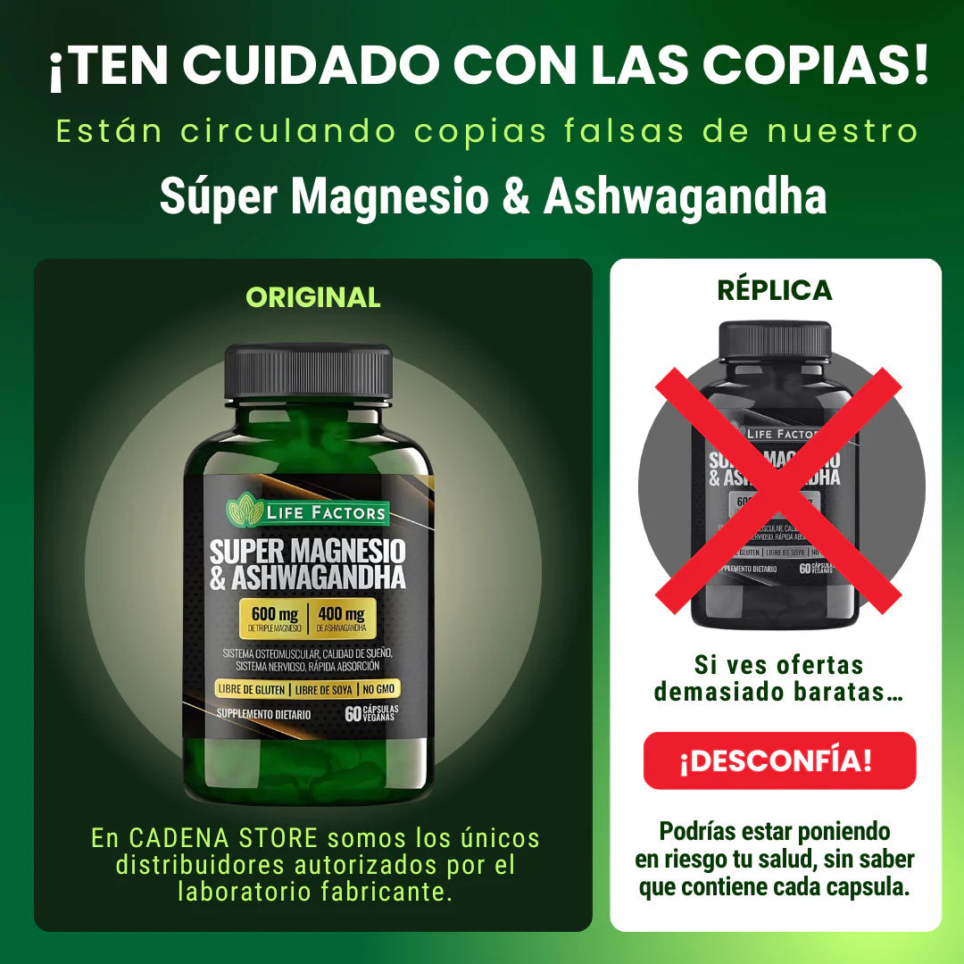 🏆 37 beneficios en 1 sola cápsula: Super Magnesio + Ashwagandha
